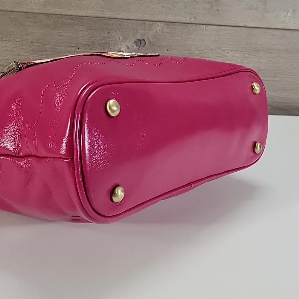 Patricia Nash Zorita Fuchsia Tote Bag with Shell Accent New